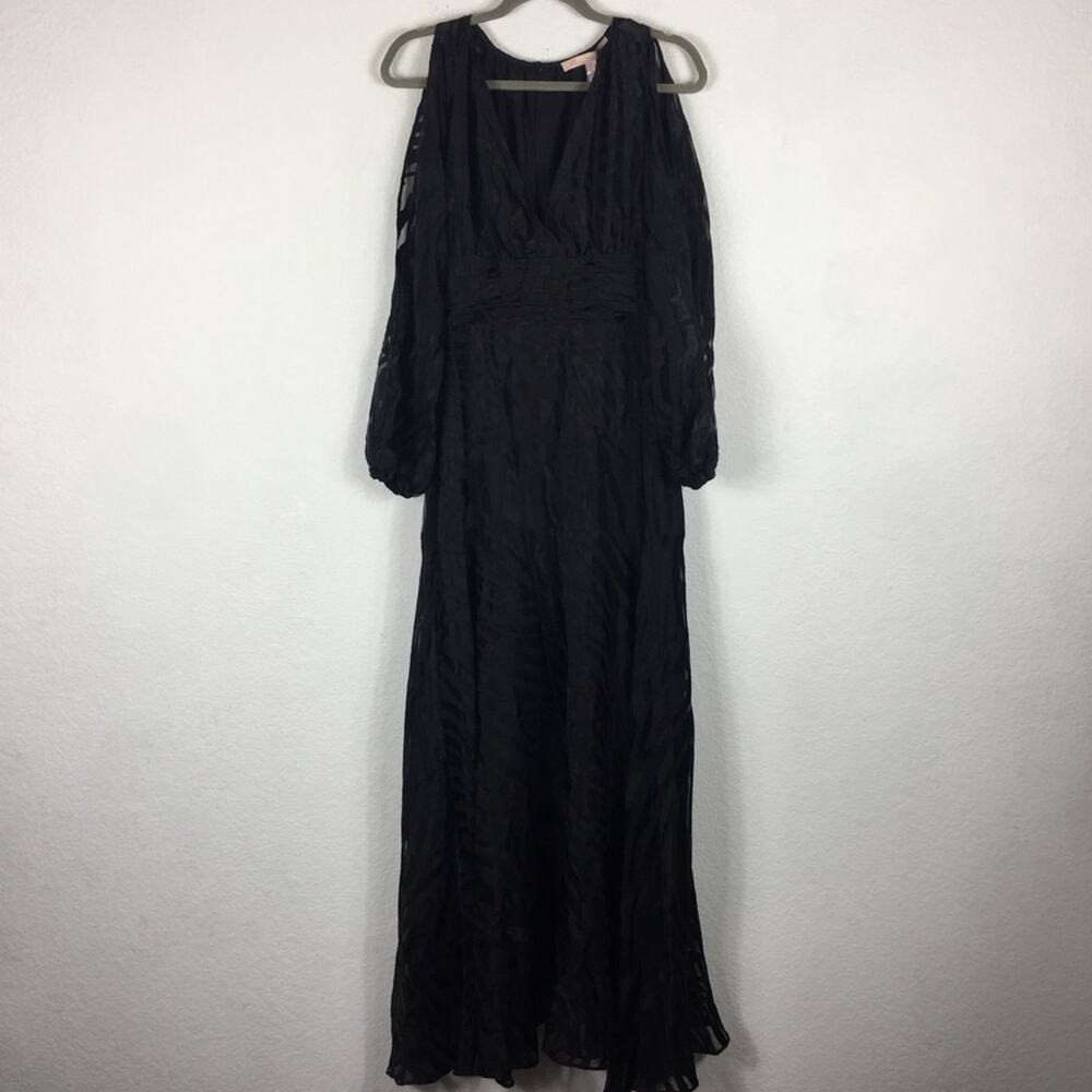 NWT Anthropologie Hutch Jac Maxi Dress Size 0 Black Zebra Burnout Whimsigoth - Picture 3 of 15